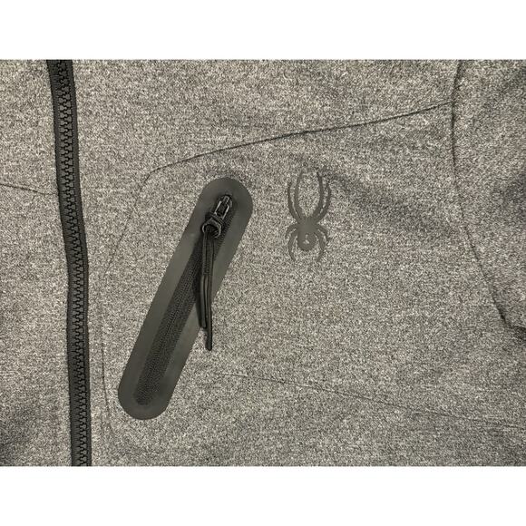 Spyder Full-Zip Jacket Mens Medium Activewear Gray Pockets ProWB Logo Medium - Picture 2 of 5